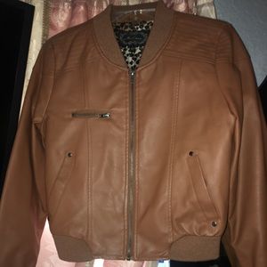 Brown leather jacket
